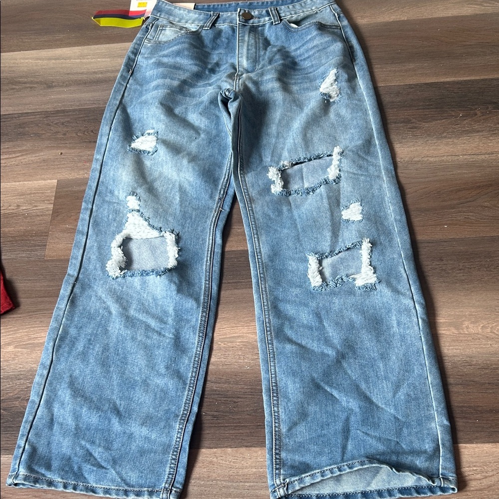 Distressed Blue Jeans - Picture 2 of 3